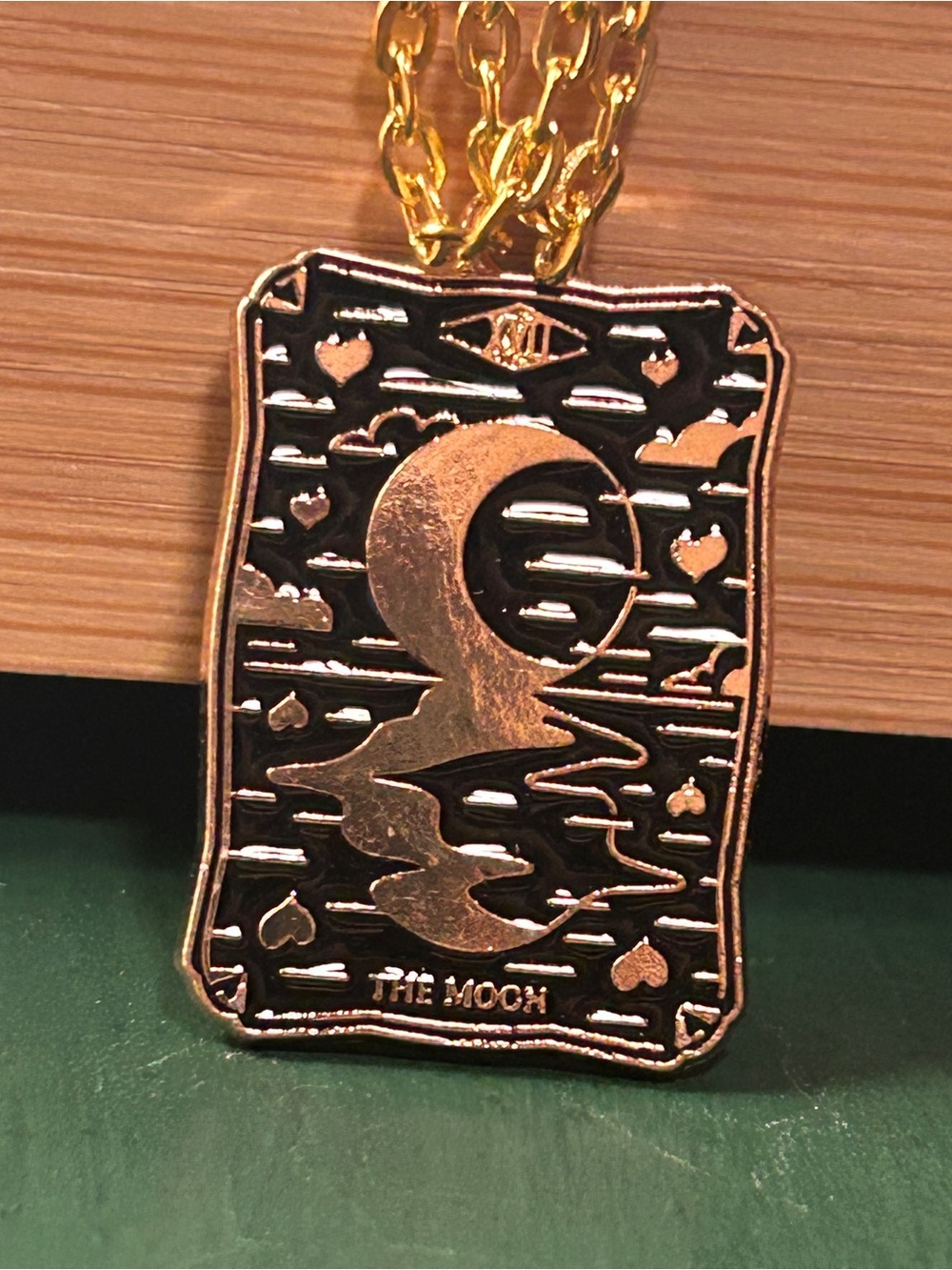 The Moon Tarot Pendant Necklace - Available in gold or silver